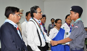The Governor of Arunachal Pradesh Shri JP Rajkhowa with  the Bharat Scouts and Guides Movement in the State, gave away the Rajya Puraskar Award in the 17th Rajya Puraskar Ceremony at Banquet Hall, Itanagar on 15th June 2016.